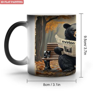 แก้วกาแฟเซรามิกสีดำด้าน 11 ออนซ์ เปลี่ยนสีได้เมื่อโดนความร้อน พร้อมส่ง - Product Image 1