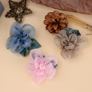 Yupu Fabric <b>Flower</b> Hair Accessories Handmade Organza Chiffon For Clothing Shoes Bags Wedding Gift - Product Image 2