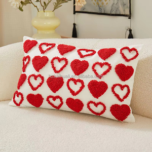Housse de coussin décorative moderne pour la Saint-Valentin, motif cœur <span class=keywords><strong>rouge</strong></span>, personnalisable, non jetable - Product Image 5