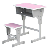Prix d'usine – Ensemble chaise et bureau scolaire individuel moderne, confortable et durable, hauteur réglable, structure métallique, plateau en bois, pour la maison et le bureau