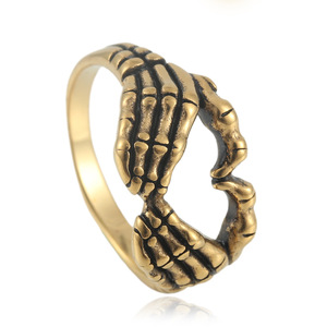 Anillo de mano de esqueleto para hombre, estilo punk, de acero inoxidable, joyería de moda, regalo 24032 - Product Image 5