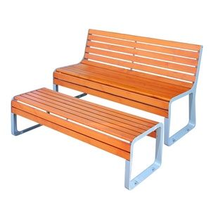 Silla de Parque Moderna Anticorrosiva de Madera y Hierro Forjado, con Respaldo Largo, para Exteriores y Patios, Ideal para el Ocio - Product Image 1