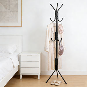 <span class=keywords><strong>Porte</strong></span>-<span class=keywords><strong>manteau</strong></span> pliable avec plusieurs crochets - <span class=keywords><strong>Porte</strong></span>-vêtements sur pied pour chambre à coucher, entrée, salon - Product Image 1