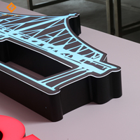 Enseigne murale 3D LED à éclairage frontal avec lettres graphiques irrégulières personnalisées en usine pour enseigne de bar, enseigne de restaurant grill