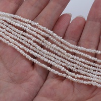 Collier de perles d'eau douce naturelles blanches, bouton de 2,5-3 mm