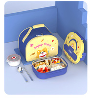 Boîte à lunch en acier inoxydable 316 de qualité alimentaire, boîte à lunch thermique colorée avec dessins animés, boîte à lunch portable pour enfants, boîte à lunch bento