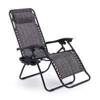 Fauteuil inclinable à bascule pour personnes âgées avec repose-pieds pliable, noir, grand format, chaise de camping à gravité zéro, repose-jambes portable et confortable