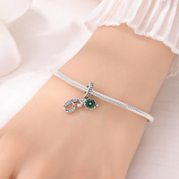 Pendentifs originaux en argent sterling 925 et tungstène, chiffres arabes, breloques porte-bonheur tendance, accessoires de bijoux DIY, perles lettres créatives