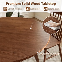 Tables à manger en bois massif en stock aux États-Unis, table à manger ovale extensible assemblée avec rangement dissimulé, meubles de salle à manger CZ088