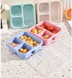 4 <b>Pack</b> Snack Containers 4 Compartment Bento Snack <b>Box</b>, Reusable <b>Lunch</b> Containers, Divided Food Storage Containers for Work Trips - Product Image 1