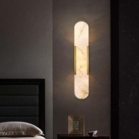 Lampe murale LED TSINYE moderne pour la décoration intérieure, en marbre, avec éclairage haut et bas, en pierre naturelle, en verre d'albâtre blanc, longue et linéaire