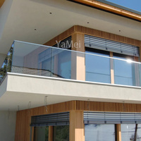 Wetter beständige Geländer aus gehärtetem Glas Gartenzaun Pfosten aus Aluminium legierung verblassen alterung beständige Beschichtung für Treppen balkon