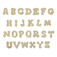 Fournisseur de bijoux en acier inoxydable plaqué or 18 carats, breloques initiales de l'alphabet 26 pouces, pendentif lettre en zircon pour bricolage, vente en gros