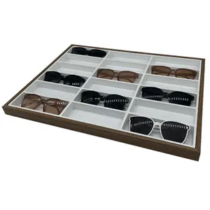 Spot wholesale walnut wood made of 24 sunglasses sunglasses glasses show plate glasses shop stall props tray