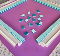 Tapis de jeu de mahjong imperméable de qualité supérieure 33*33 pouces pour bureau, protection de bureau en cuir pour la maison