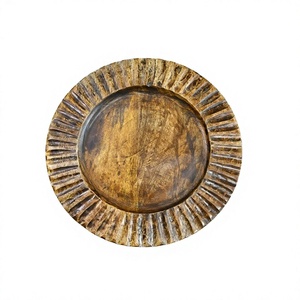 Assiette de présentation en bois au design admirable, qualité supérieure, forme ronde, au meilleur prix - Product Image 1