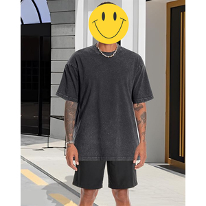 Individuelles Logo Fabrik Bedruckte Herren Acid Washed T-Shirts 100% Baumwolle 240g Kurzarm Herren Street Style Oversized T-Shirts - Product Image 2