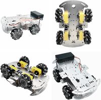 Kit de voiture robot 4x4 éducatif TT Motor Smart avec encodeur de vitesse, châssis métallique, relais USB 2 voies pour Raspberry Pi