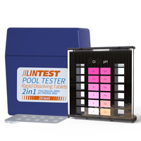 Kit 2 en 1 de bandelettes de test et de comprimés de piscine multi-usages-Test de chlore/brome/pH pour piscines hors sol, bains à remous et spas de natation