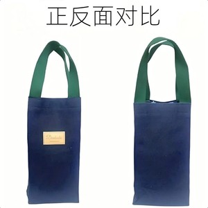 Bolsa de lona impermeable con funda aislante para tazas, bolsa de almacenamiento de viaje azul para mujer - Product Image 3