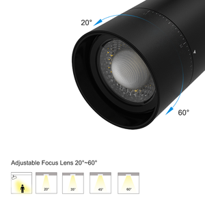 Hochwertiges LED-Schienen licht mit beweglichem Kopf und 2 Drähten 3 Phasen dimmbar einstellbar zoombar 30W 40W LED-Schienen licht drehen - Product Image 5