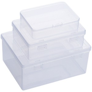 Storage Boxes <b>Bins</b> Transparent <b>Rectangle</b> Stackable Plastic Kitchen Storage Neatening Organizing Container Set - Product Image 1