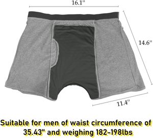 Meilleurs sous-vêtements pour hommes anti-fuites urinaires, boxer réutilisable lavable, pantalon absorbant urinaire, <span class=keywords><strong>culotte</strong></span> d'incontinence rembourrée - Product Image 2