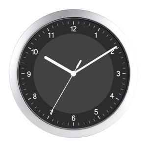 Horloge murale silencieuse à quartz professionnelle en plastique gris foncé de 10 pouces, idéale pour les bureaux, les agences ou les offres promotionnelles d'entreprise. - Product Image 1