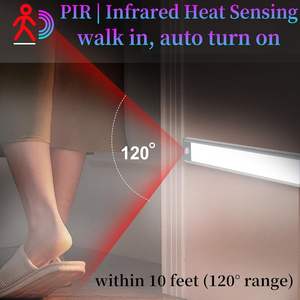 Vente en gros d'éclairage intérieur ultra-fin, 3 couleurs, à intensité variable, rechargeable par USB, lumière LED à détecteur de mouvement pour armoire de cuisine, placard - Product Image 2