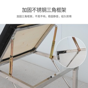Cama de masaje de acero inoxidable Yizhuokang 1800*600mm con respaldo ajustable para clínicas y spas - Product Image 3