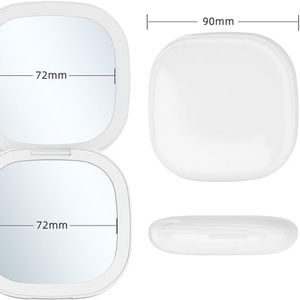 Miroir de maquillage compact portable à double face rechargeable avec éclairage LED, miroir cosmétique lumineux à main pour les voyages - Product Image 5