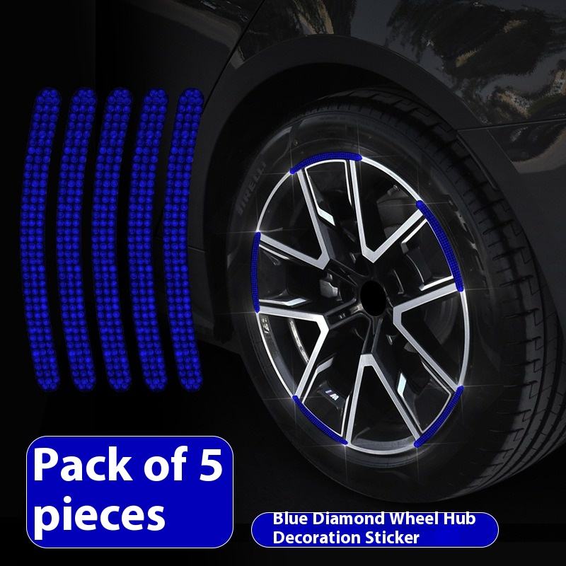 [5 pièces/ensemble] de diamants bleus sont apposés sur le moyeu de roue.