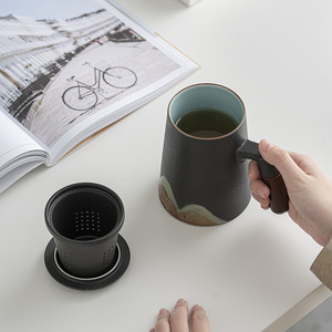 Tazza di pasqua in ceramica con logo personalizzato all'ingrosso con coperchio tazza <span class=keywords><strong>da</strong></span> tè per ufficio di grande capacità - Product Image 6