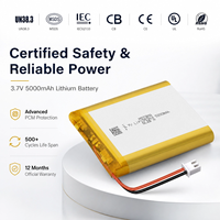 Batterie polymère au lithium haute densité 3,7 V 5000 mAh en vente en gros avec circuit de protection de sécurité PCB intégré