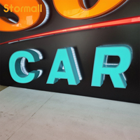 Letras LED para Lavado de Autos Directo de Fábrica, Letrero Profesional de Letras de Canal 3D, Letras LED Impermeables para Exteriores para Negocios y Tiendas