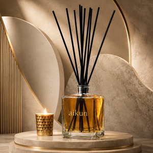 Aikun Low MOQ Fast Response 500ml Square Glass Gold Print Gift Box Any Scent Long Lasting <b>Reed</b> <b>Diffuser</b> Candle Set <b>for</b> Ecommerce - Product Image 1