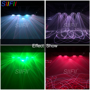Projecteur laser LED 4 têtes RVB pleine couleur avec balayage, contrôle DMX et sonore, intensité variable, Ra85, pour éclairage de scène, discothèque, <span class=keywords><strong>soirée</strong></span>, <span class=keywords><strong>DJ</strong></span> - Product Image 4