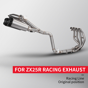 Tubo de escape de motocicleta de alto rendimiento de acero inoxidable para ZX25R ZX25RR de doble salida recta a través de toda la sección - Product Image 2