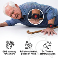 Bracelet intelligent de détection de chute pour personnes âgées avec bouton SOS, suivi GPS 4G GSM GPRS pour la démence et les détenus