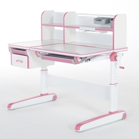 Bureau pour enfants ergonomique et durable à hauteur réglable avec grande étagère en bois et acier, surface inclinable à vérin à gaz pour l'école à domicile