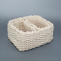 Écologique tissé à la main de stockage de corde de coton de petite taille panier