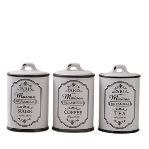 storage coffee tea sugar jar glass cover antique look Ceramic jar