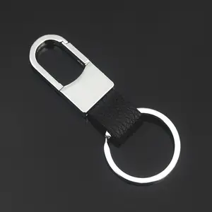 customized Plated Color Metal Key Chain Professional Leather Chain Key Ring