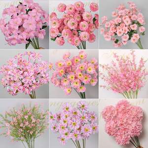 Décoration de mariage artisanale Yimu : Branche unique de palmier Areca, eucalyptus artificiel rose, camélia, <span class=keywords><strong>gypsophile</strong></span> et hortensia - Product Image 5