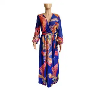 Grosir Langsung dari Pabrik Desain Gaun Bohemia Wanita Afrika Nigeria Baju Kasual Mode Pakaian Gaya Maxi