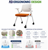 Chaise de formation moderne en métal avec logo personnalisé, siège en mousse haute densité, empilable, pour usage commercial, écoles et conférences