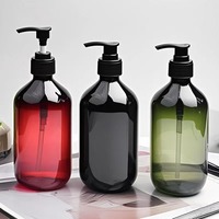 Botol plastik pompa Losion kosmetik, dapat terurai, 300ml, 500ml, 750ml, 1L Amber hijau bening, pompa Losion Gel Mandi, botol plastik untuk wadah sampo