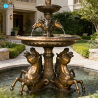 Sculpture de fontaine à eau en bronze antique personnalisée représentant un cheval, œuvre d'art sculptée et objet de collection pour piscines