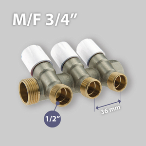 Colector inclinado de 4 vías MF 3/4x1/2 (16) con grifos de tope para aplicaciones de herramientas de torneado - Product Image 3