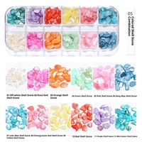 Paso Sico Joujou, style identique, 12 couleurs, décorations pour ongles en pierres de coquillages mélangées, fragments de coquille d'ormeau ultra-fins, style japonais
